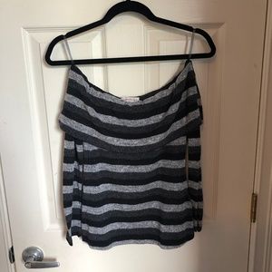 Off-The-Shoulder Striped Sweater